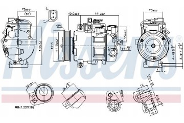 AIR CONDITIONING COMPRESSOR AUDI A4 00 A4 07 A5 07 NISSENS Catalog number of the original AUDI 4F0260805AJ