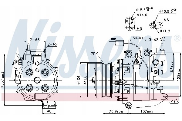 Compressor air conditioning NISSENS 89246 Part manufacturer Nissens
