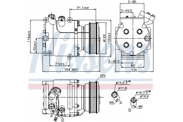 Compressor air conditioning NISSENS 89233 Part manufacturer Nissens