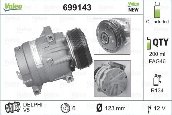 VALEO 699143 air conditioning compressor Part manufacturer Valeo