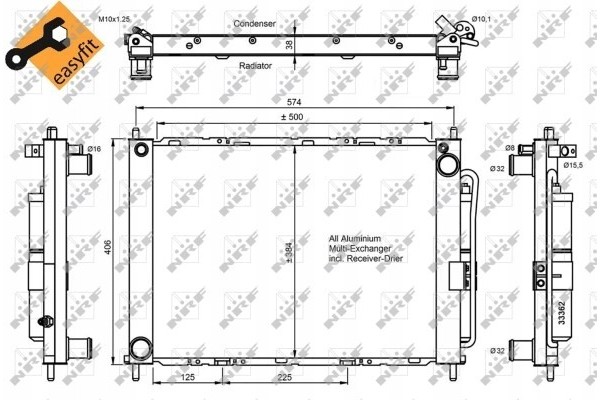NRF Air Conditioning Cooler 35886 for Passenger Cars Product weight with unit packaging 5 kg
