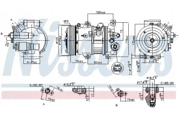 COMPRESSOR AIR CONDITIONING COMPRESSOR 890650 NISSENS Catalog number of substitutes ACAUTO AC 06DN68 Airstal 10 3309 Airstal 105