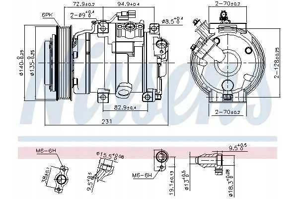 COMPRESSOR AIR CONDITIONING COMPRESSOR 890882 NISSENS Product weight with unit packaging 11 kg