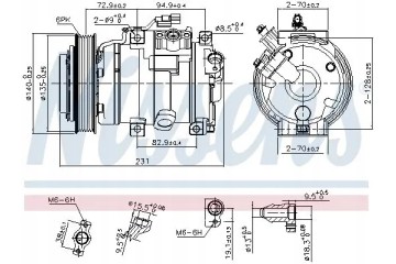 COMPRESSOR AIR CONDITIONING COMPRESSOR 890882 NISSENS Product weight with unit packaging 11 kg