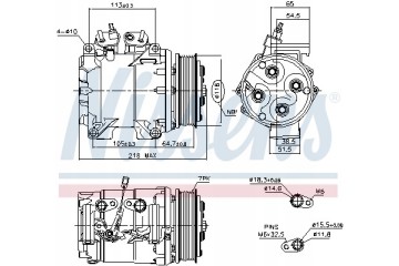 Compressor air conditioning NISSENS 890128 Part manufacturer Nissens