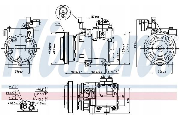 Compressor air conditioning NISSENS 89286 Part manufacturer Nissens