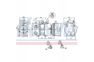 Nissens 89273 Compressor air conditioning Catalog number of the original HYUNDAI 977012H100 HYUNDAI 977012H102 HYUNDAI 977012H14
