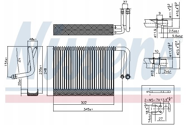 Evaporator air conditioning NISSENS 92327 Part manufacturer Nissens