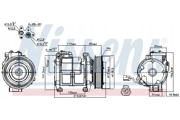 COMPRESSOR AIR CONDITIONING COMPRESSOR 89084 NISSENS Catalog number of substitutes ACAUTO AC 01DN080 ACAUTO AC 03XX01 ACAUTO AC 