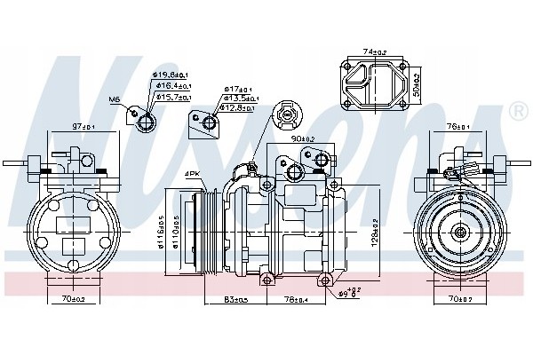 Compressor air conditioning NISSENS 89271 Part manufacturer Nissens