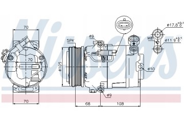 Compressor air conditioning NISSENS 89050 Part manufacturer Nissens