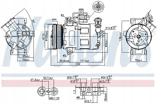 COMPRESSOR AIR CONDITIONING COMPRESSOR 89216 NISSENS Compressor ID CVC6