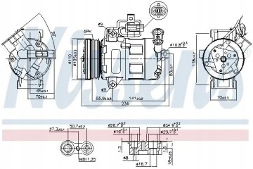 COMPRESSOR AIR CONDITIONING COMPRESSOR 89216 NISSENS Compressor ID CVC6