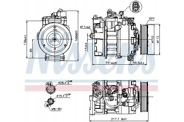 COMPRESSOR AIR CONDITIONING COMPRESSOR 89223 NISSENS Quality of parts according to GVO Q original with factory logo OEM OES
