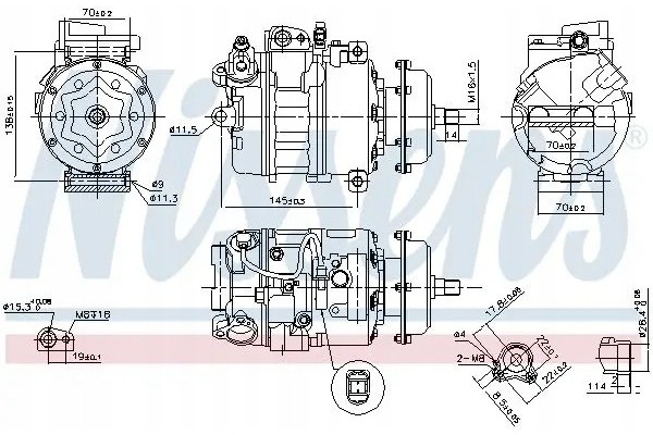 COMPRESSOR AIR CONDITIONING COMPRESSOR 890635 NISSENS VW Catalog number of substitutes ACAUTO AC 01DN173 ACAUTO AC 01DN173 AM AC