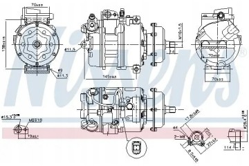 COMPRESSOR AIR CONDITIONING COMPRESSOR 890635 NISSENS VW Catalog number of substitutes ACAUTO AC 01DN173 ACAUTO AC 01DN173 AM AC