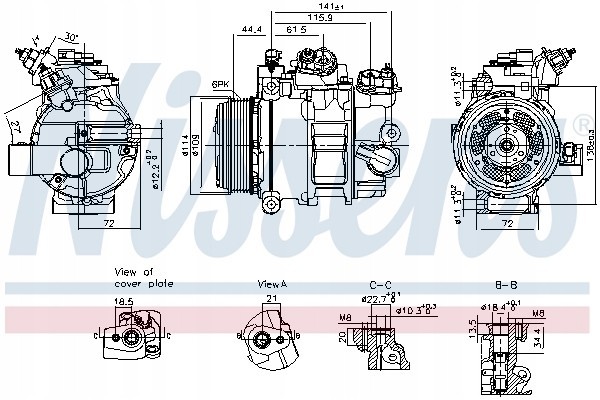 Compressor air conditioning NISSENS 890793 Part manufacturer Nissens