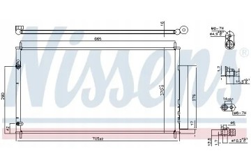 CONDENSER AIR CONDITIONING COOLER 940446 NISSENS Catalog number of the original HONDA 80110TV0E01 HONDA 80110TV1E01