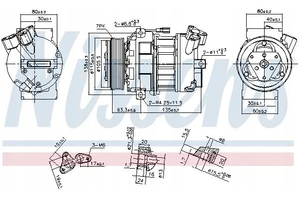 COMPRESSOR AIR CONDITIONING COMPRESSOR 890656 NISSENS Catalog number of the original NISSAN 2763000Q0A NISSAN 2763000Q3K NISSAN 