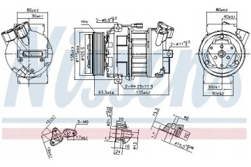 COMPRESSOR AIR CONDITIONING COMPRESSOR 890656 NISSENS Catalog number of the original NISSAN 2763000Q0A NISSAN 2763000Q3K NISSAN 