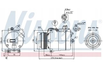 COMPRESSOR AIR CONDITIONING COMPRESSOR 89034 NISSENS BMW Version European