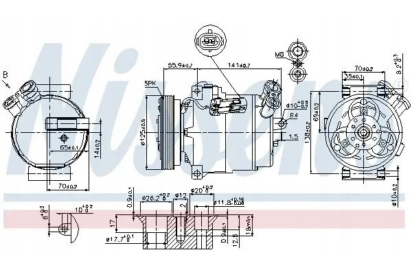 COMPRESSOR AIR CONDITIONING COMPRESSOR 89308 NISSENS Compressor ID PXV16