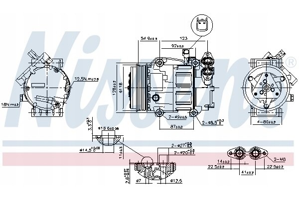 Compressor air conditioning NISSENS 89336 Part manufacturer Nissens