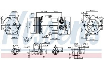 AIR CONDITIONING COMPRESSOR 890179 NISSENS Catalog number of the original FORD 1435790 FORD 1543948 FORD 1566158 FORD 1674615 FO