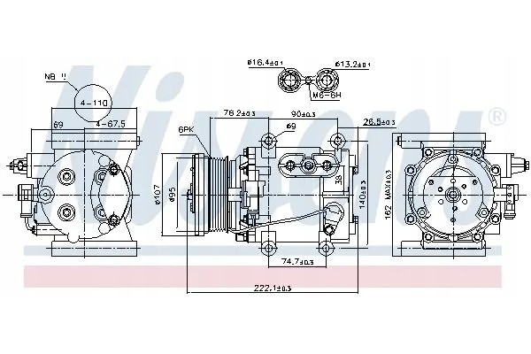COMPRESSOR AIR CONDITIONING COMPRESSOR 89241 NISSENS Quality of parts according to GVO Q original with factory logo OEM OES