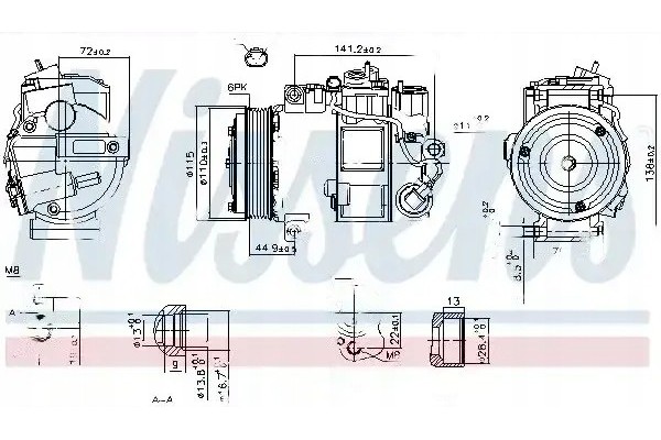 COMPRESSOR AIR CONDITIONING COMPRESSOR 890199 NISSENS
