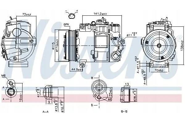 COMPRESSOR AIR CONDITIONING COMPRESSOR 890199 NISSENS Packaging status original
