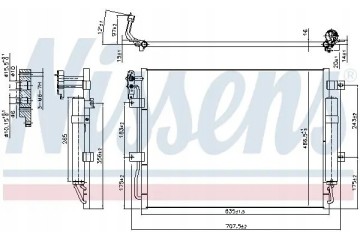 CONDENSER AIR CONDITIONING COOLER 940406 NISSENS Catalog number of the original LAND ROVER JRB500250 LAND ROVER JRB500270 LAND R