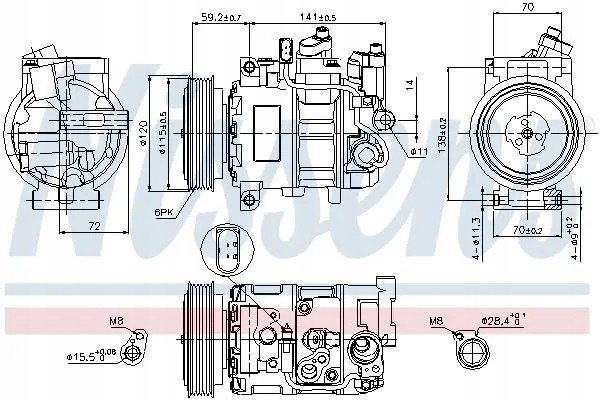 COMPRESSOR AIR CONDITIONING COMPRESSOR 89415 NISSENS Car type passenger cars