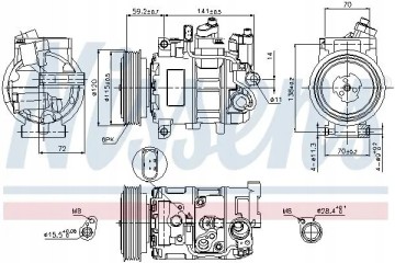 COMPRESSOR AIR CONDITIONING COMPRESSOR 89415 NISSENS Car type passenger cars