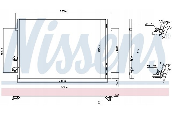 Condenser air conditioning NISSENS 941087 Part manufacturer Nissens