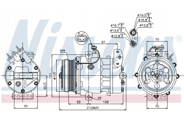 Compressor air conditioning NISSENS 89037 Part manufacturer Nissens