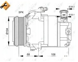 COMPRESSOR AIR CONDITIONING COMPRESSOR 32082 NRF OPEL