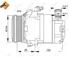 Compresor de aire acondicionado NRF 32082 para Opel