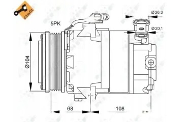 COMPRESSOR AIR CONDITIONING COMPRESSOR 32082 NRF OPEL