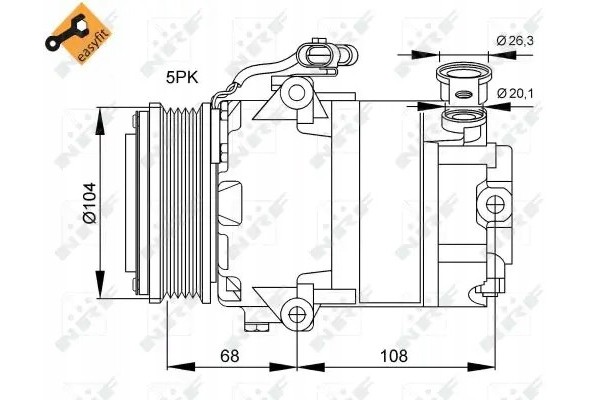 COMPRESSOR AIR CONDITIONING COMPRESSOR 32082 NRF OPEL Packaging status original