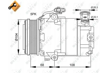 COMPRESSOR AIR CONDITIONING COMPRESSOR 32082 NRF OPEL Packaging status original