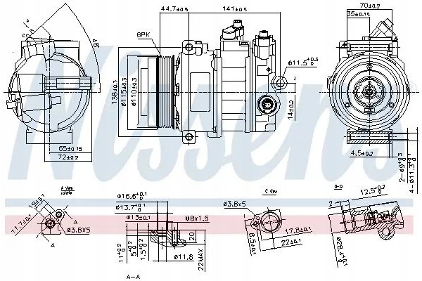 COMPRESSOR AIR CONDITIONING COMPRESSOR 890304 NISSENS Catalog number of substitutes ACAUTO AC 01DN297 ACAUTO AC 01ZX172 ACAUTO A