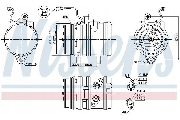 COMPRESSOR AIR CONDITIONING COMPRESSOR 89275 NISSENS Car type passenger cars