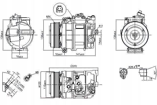 AIR CONDITIONING COMPRESSOR MERCEDES C C204 C T MODEL