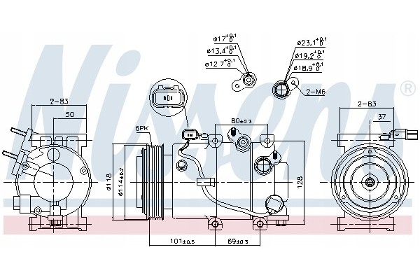 Air conditioning compressors NISSENS 890174 compressor Catalog number of the original HYUNDAI 977013R000 HYUNDAI 977013V110 HYUN