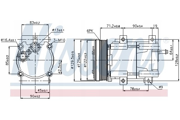 Compressor air conditioning NISSENS 89205 Part manufacturer Nissens