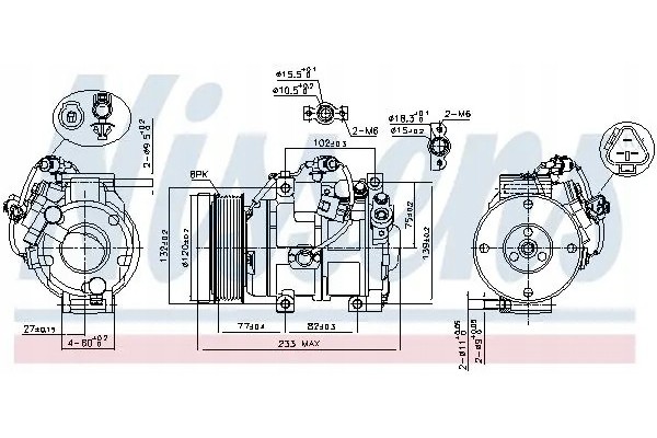 COMPRESSOR AIR CONDITIONING COMPRESSOR 89511 NISSENS Car type passenger cars