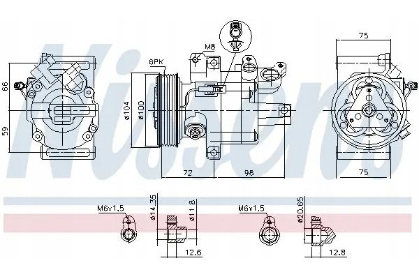 COMPRESSOR AIR CONDITIONING COMPRESSOR 89399 NISSENS Product weight with unit packaging 11 kg