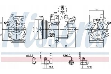 COMPRESSOR AIR CONDITIONING COMPRESSOR 89399 NISSENS Product weight with unit packaging 11 kg