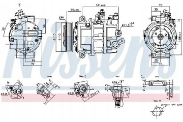 COMPRESSOR AIR CONDITIONING COMPRESSOR 890893 NISSENS VW Packaging status original